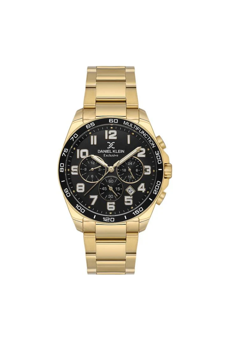 Gold Case & Black Dial Gold Bracelet Watch