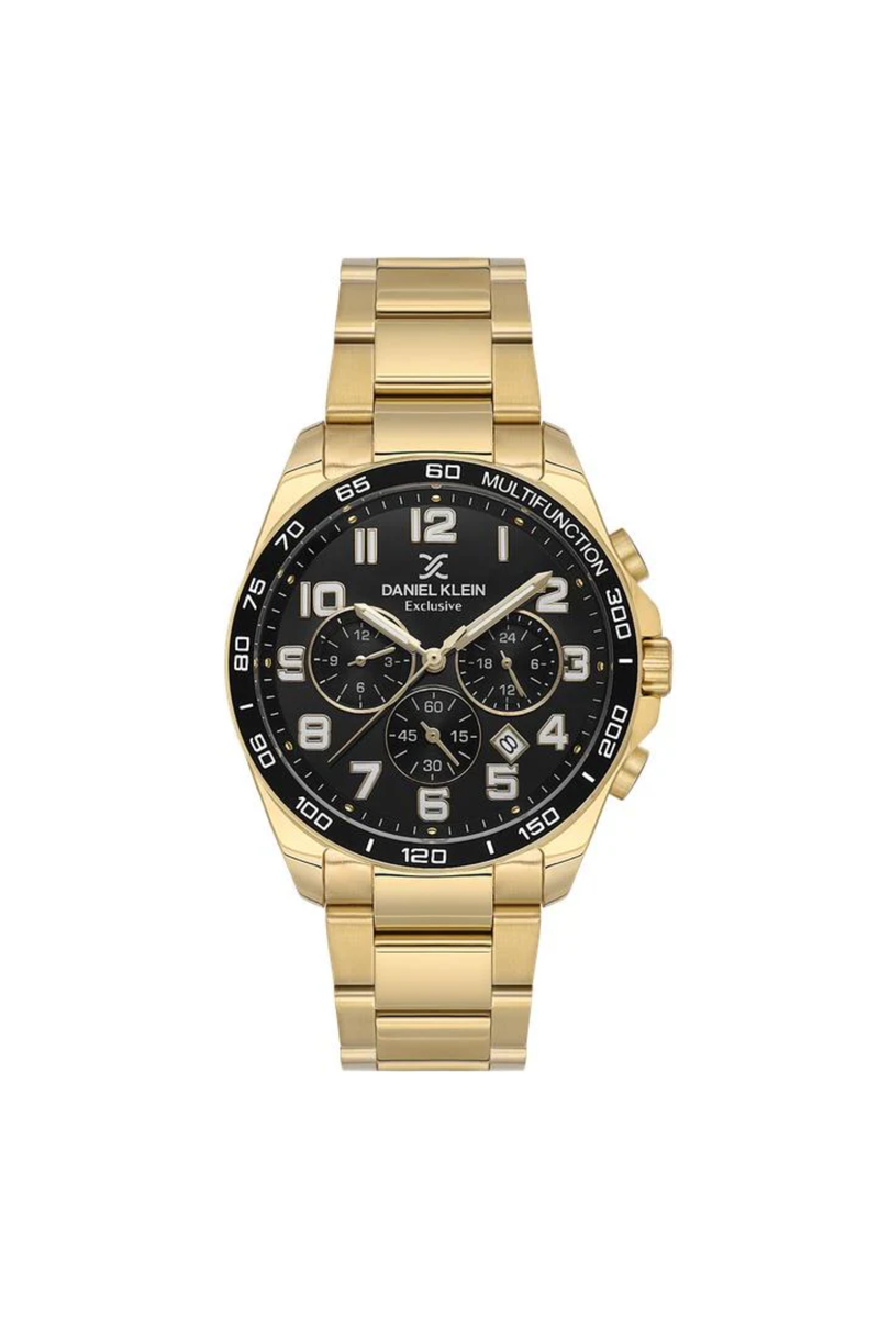 Gold Case & Black Dial Gold Bracelet Watch