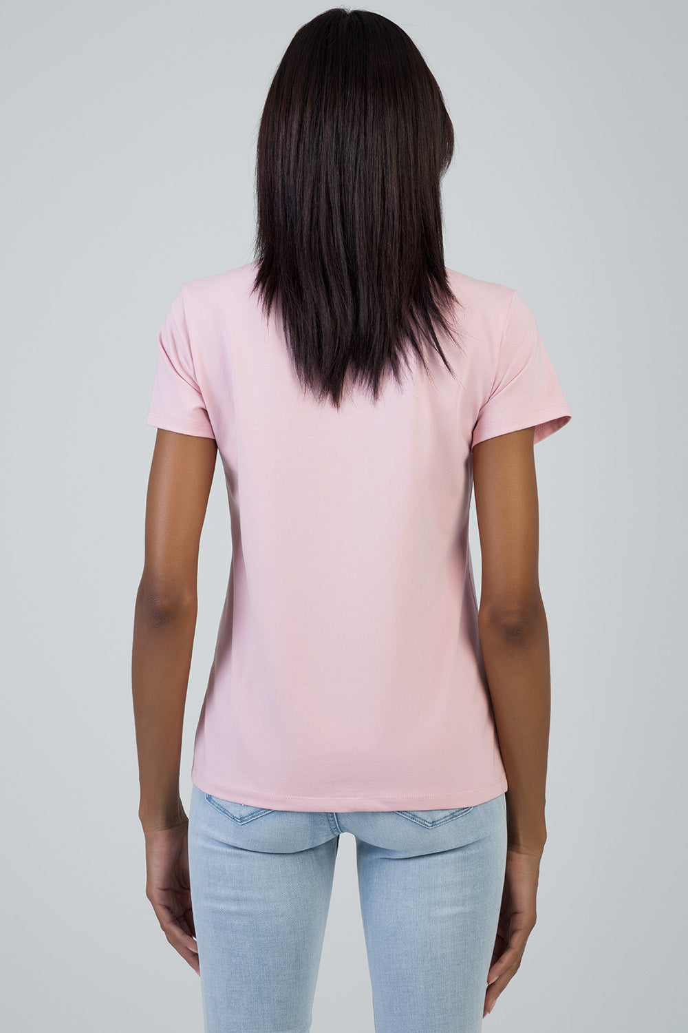 Glow On: Regualr T-Shirt With Raised Bling Logo - Pink