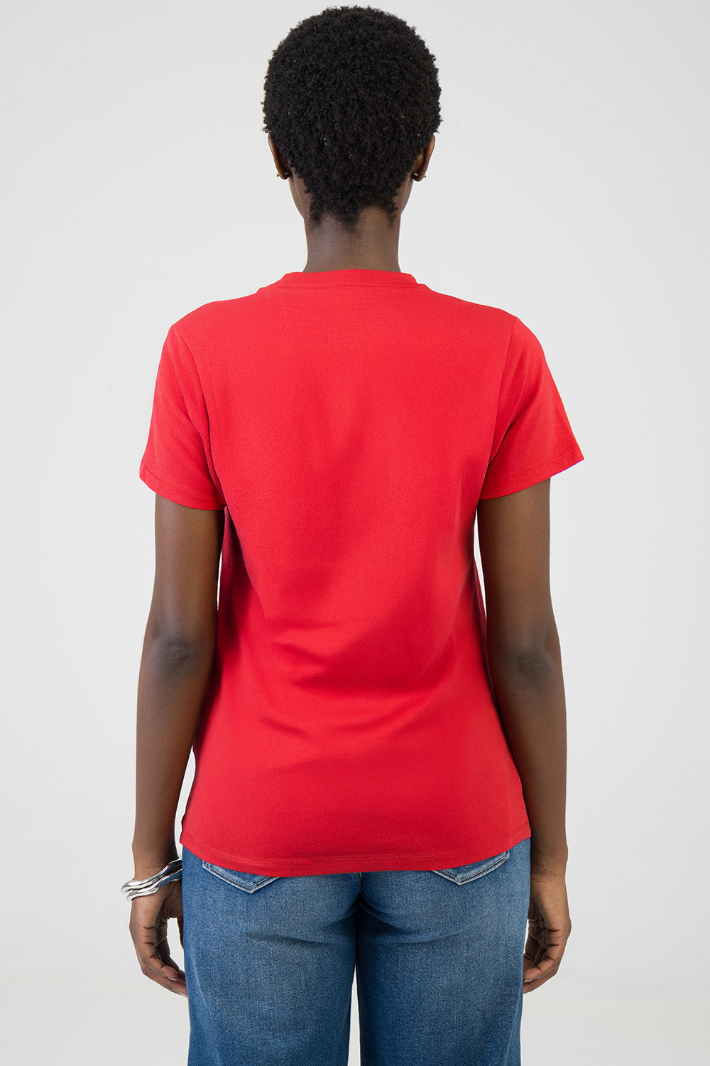 Chase It: Regular T-Shirt With Bling Logo - Red