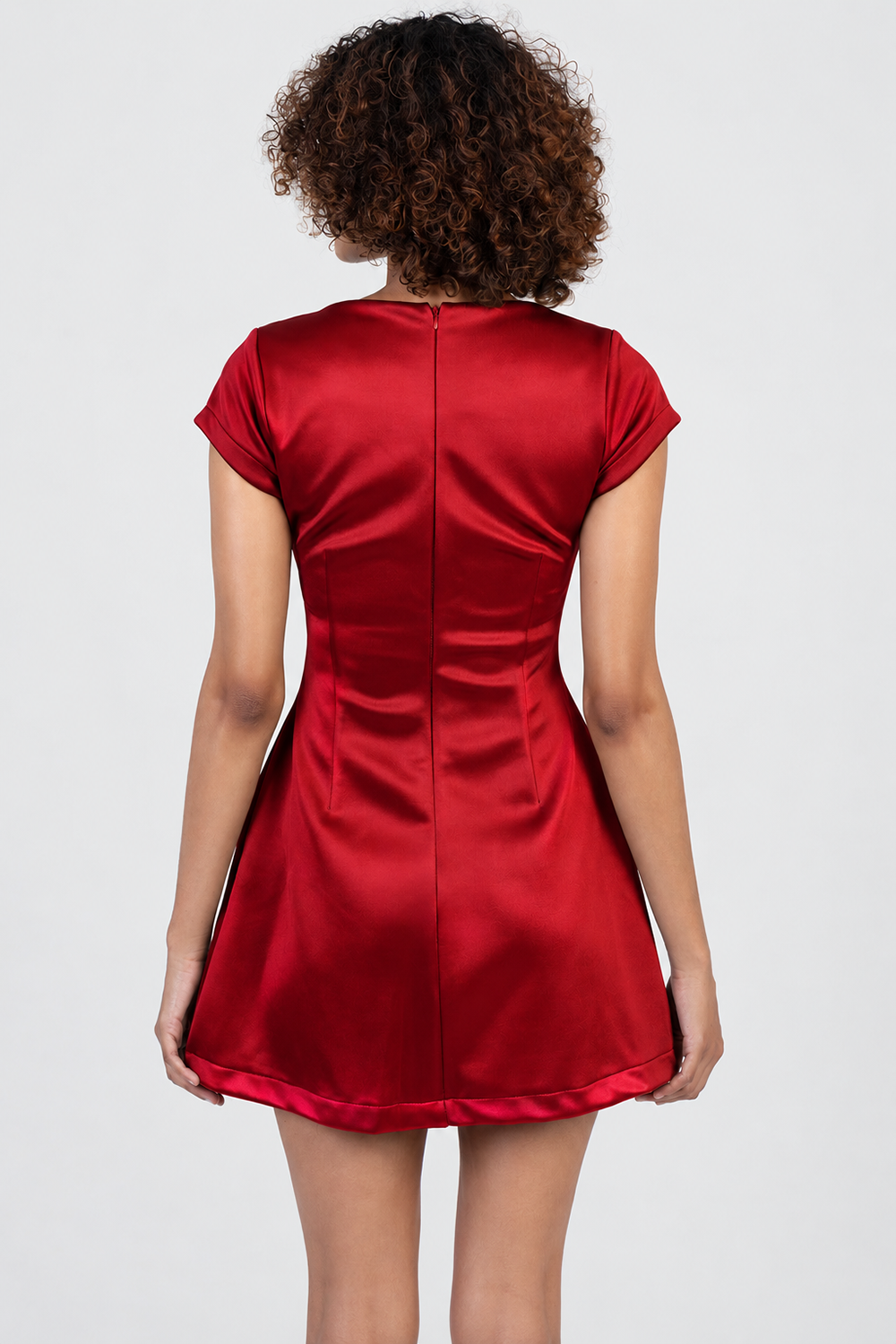One Time Thing Cap Sleeve Mini Dress - Red