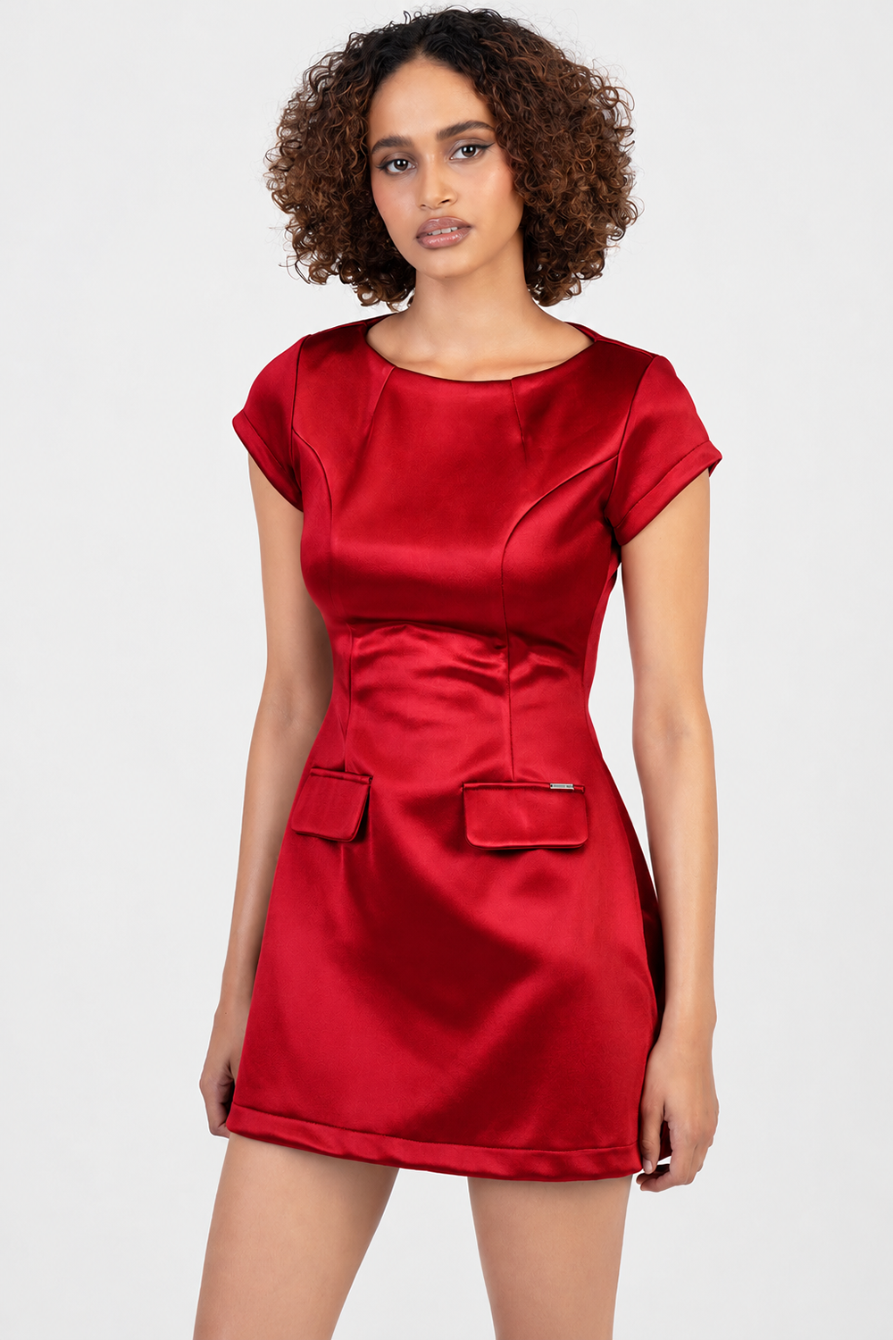 One Time Thing Cap Sleeve Mini Dress - Red