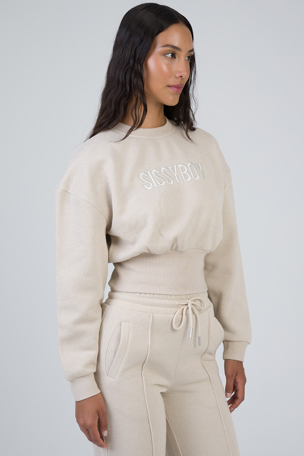 Fables Athleisure Cropped Top - Stone