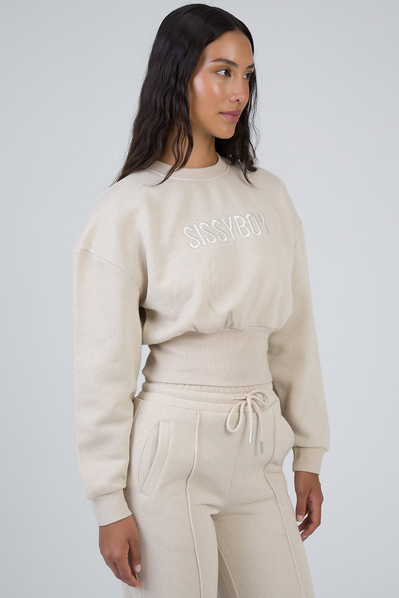 Fables Athleisure Cropped Top - Stone