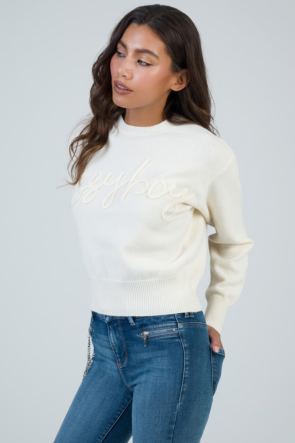 Forever Young Knit Jersey With Tonal Branding - Cream