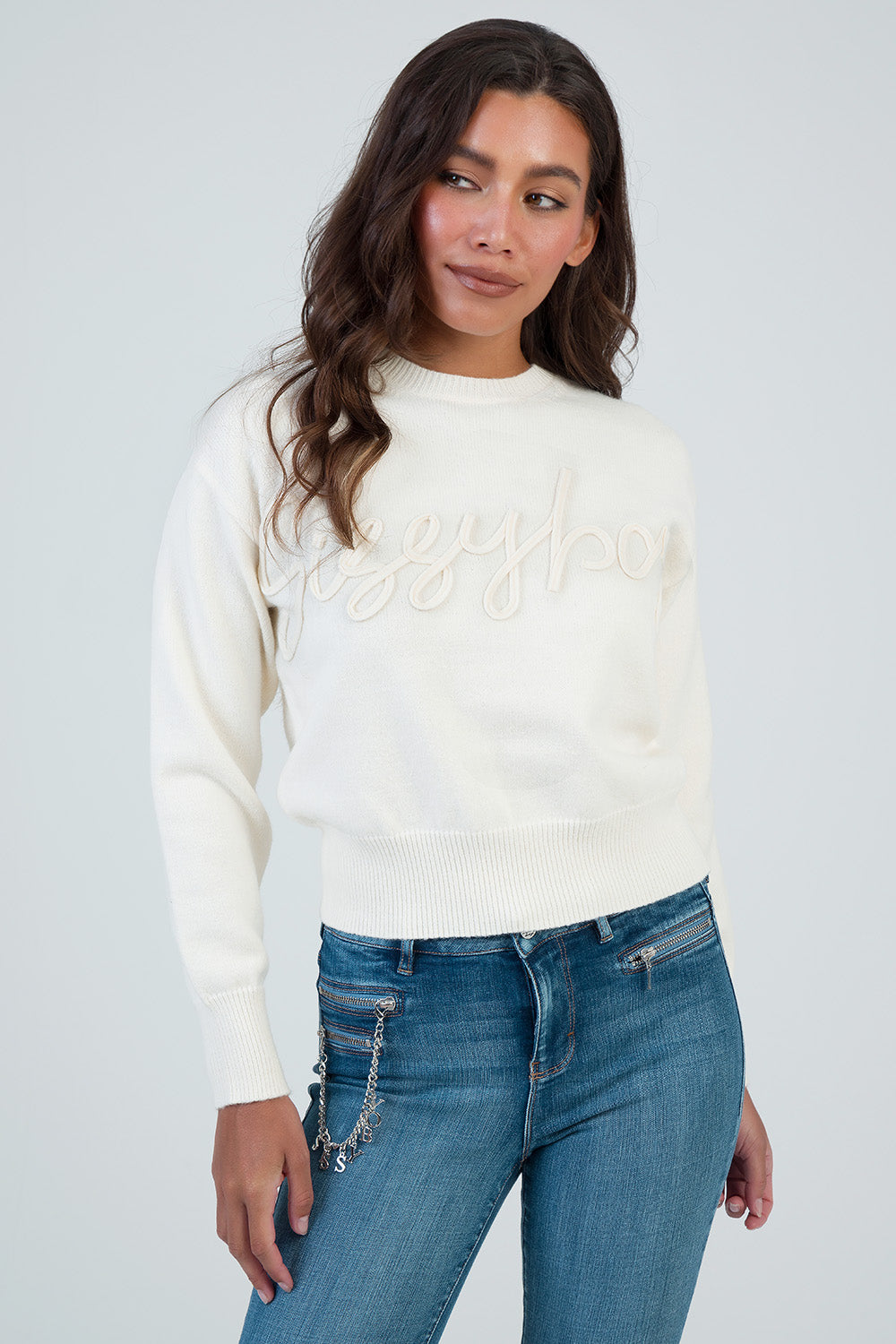 Forever Young Knit Jersey With Tonal Branding - Cream