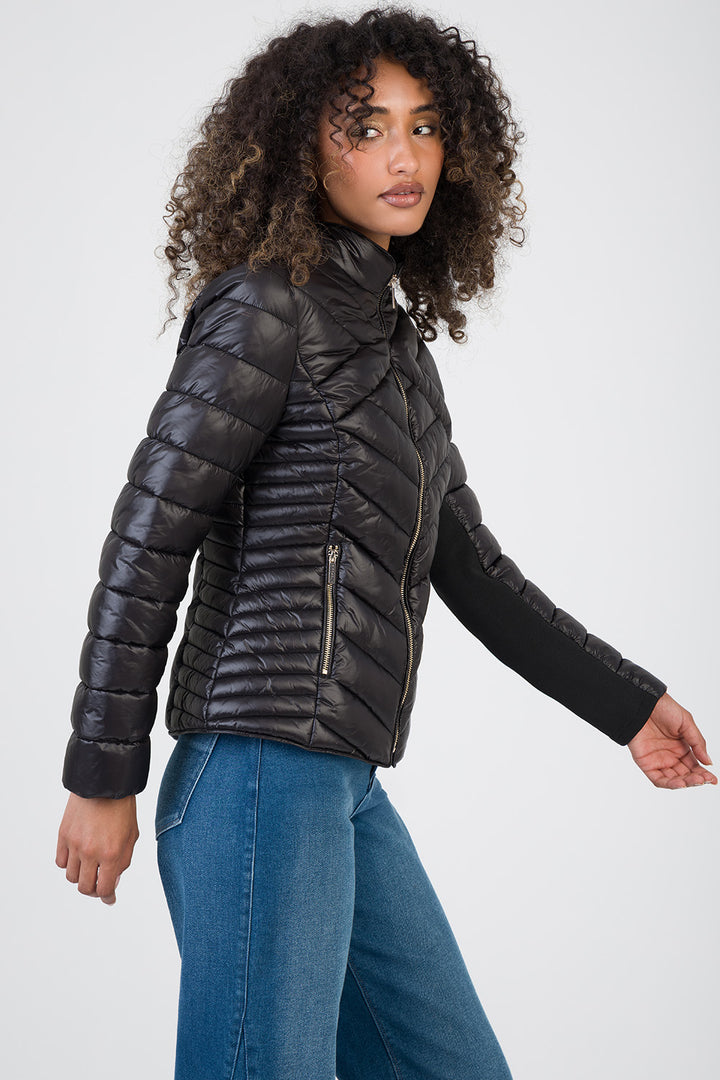 Ravilla Cropped Puffer Jacket - Black