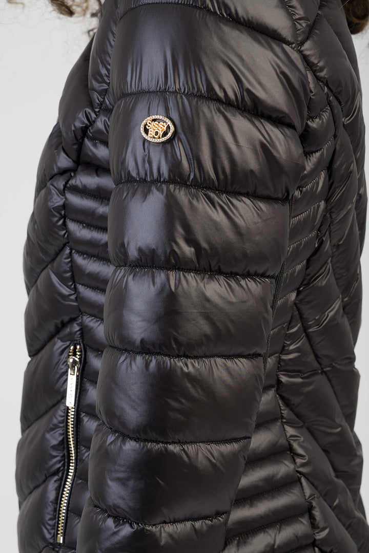 Ravilla Cropped Puffer Jacket - Black