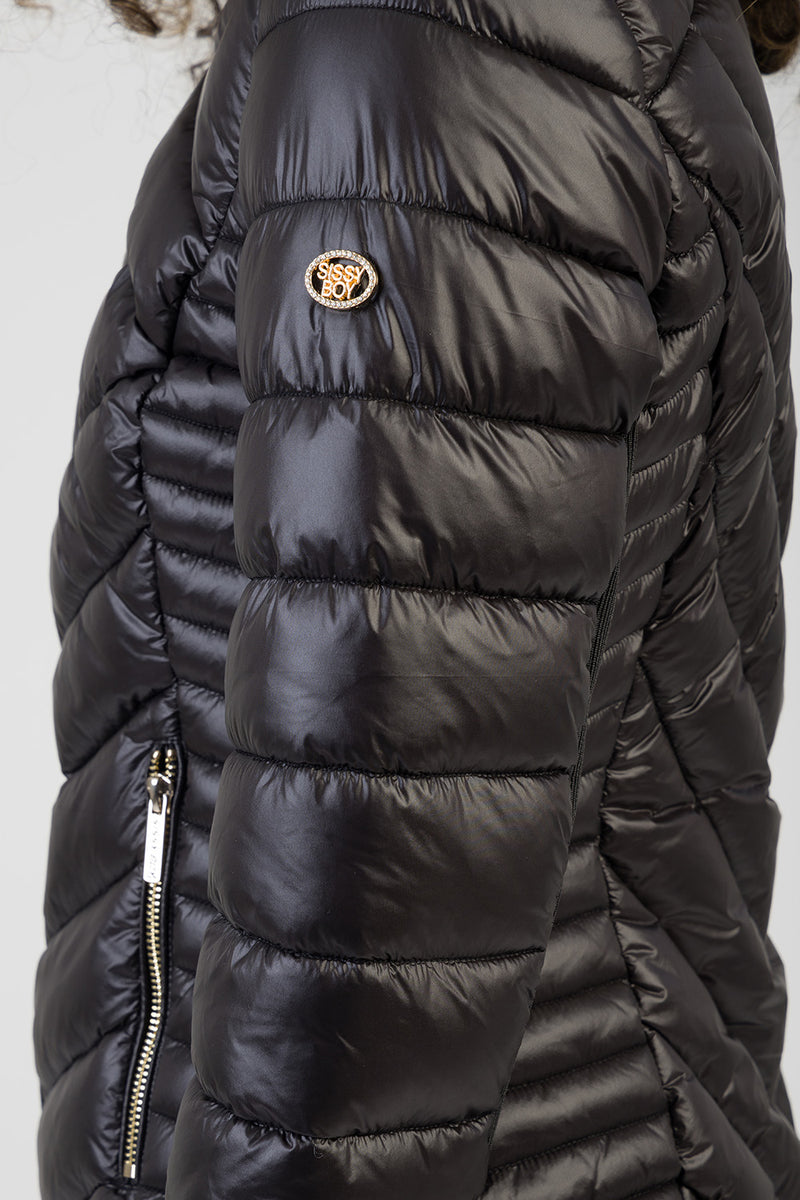 Ravilla Cropped Puffer Jacket - Black