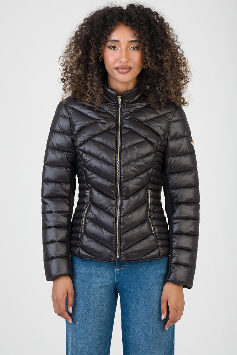 Ravilla Cropped Puffer Jacket - Black