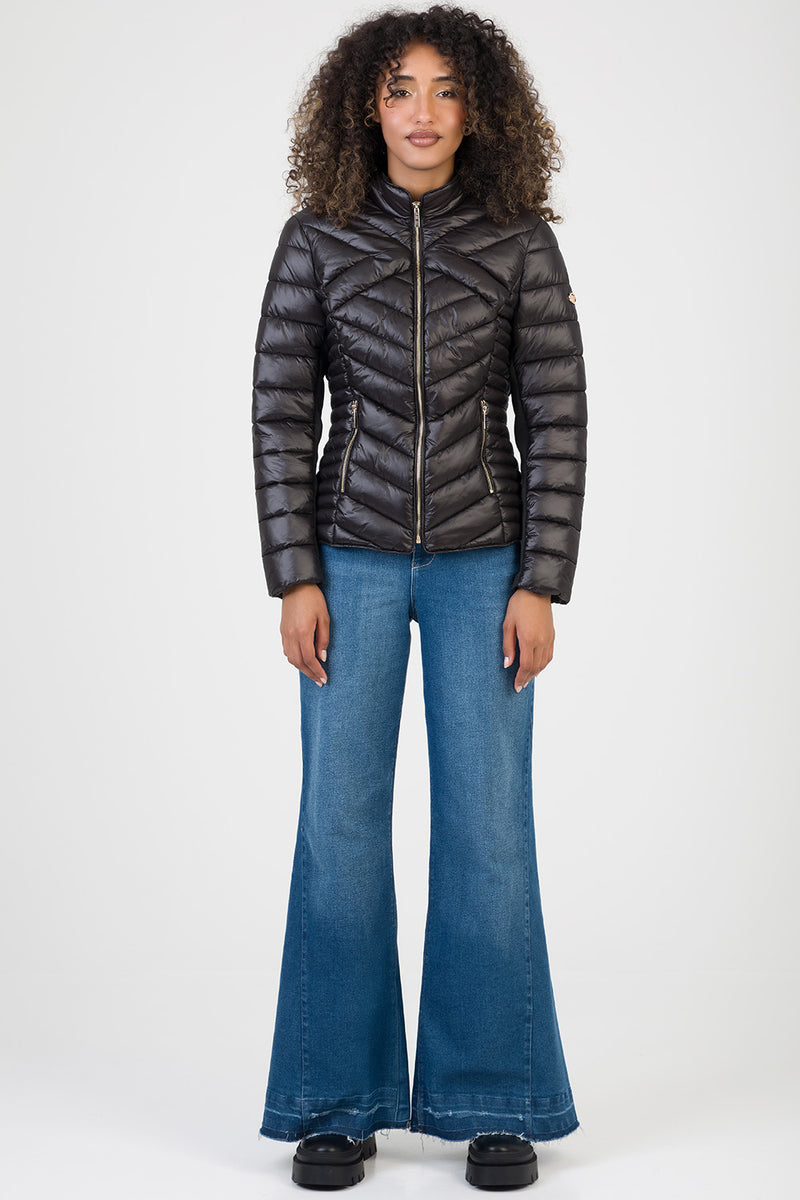 Ravilla Cropped Puffer Jacket - Black