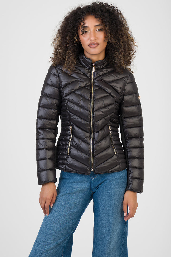 Ravilla Cropped Puffer Jacket - Black