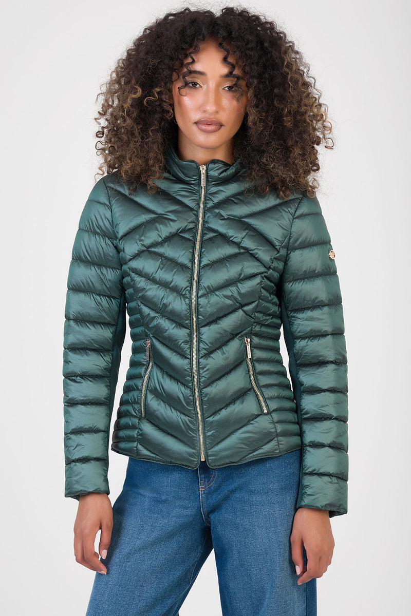 Ravilla Cropped Puffer Jacket - Green