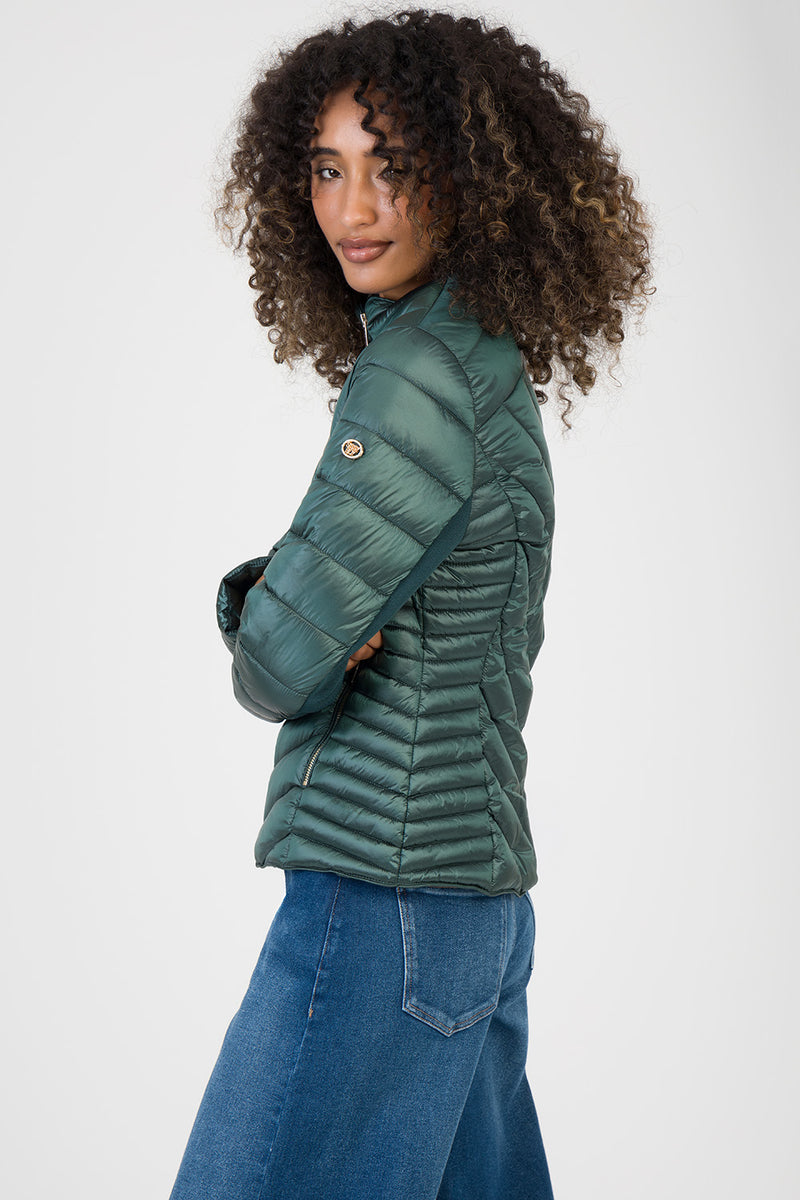 Ravilla Cropped Puffer Jacket - Green
