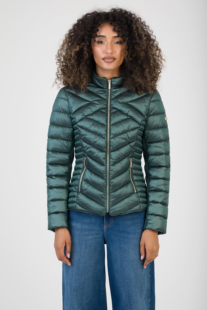 Ravilla Cropped Puffer Jacket - Green