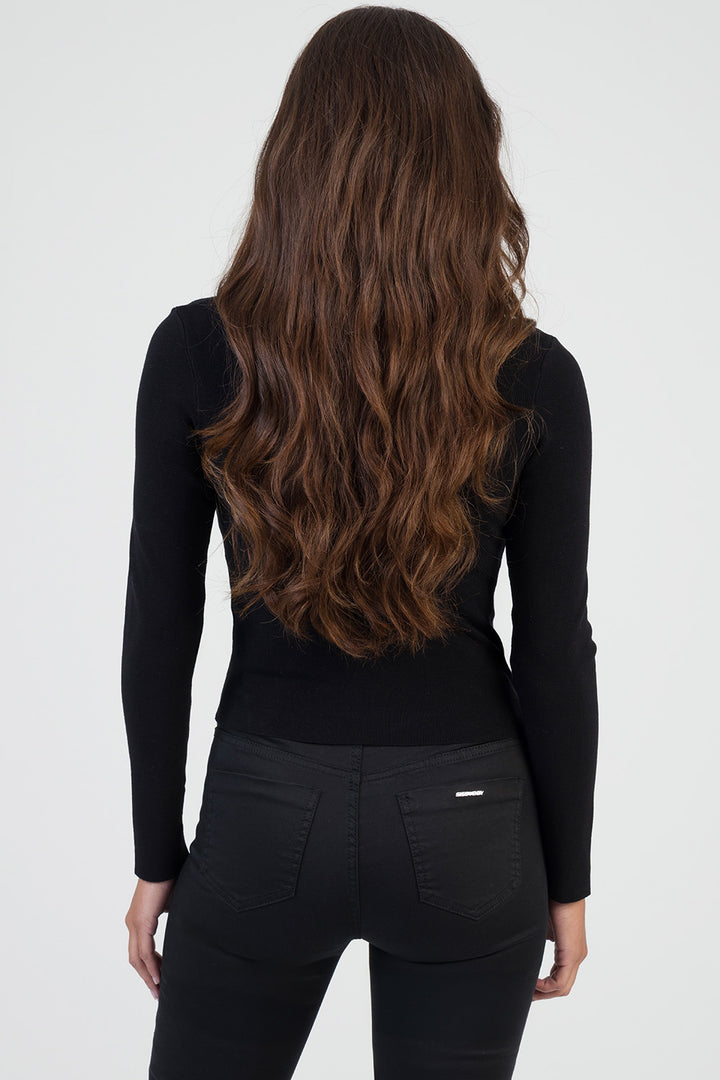 Hot Date: Bling Detail Layered Knit Jersey - Black/White