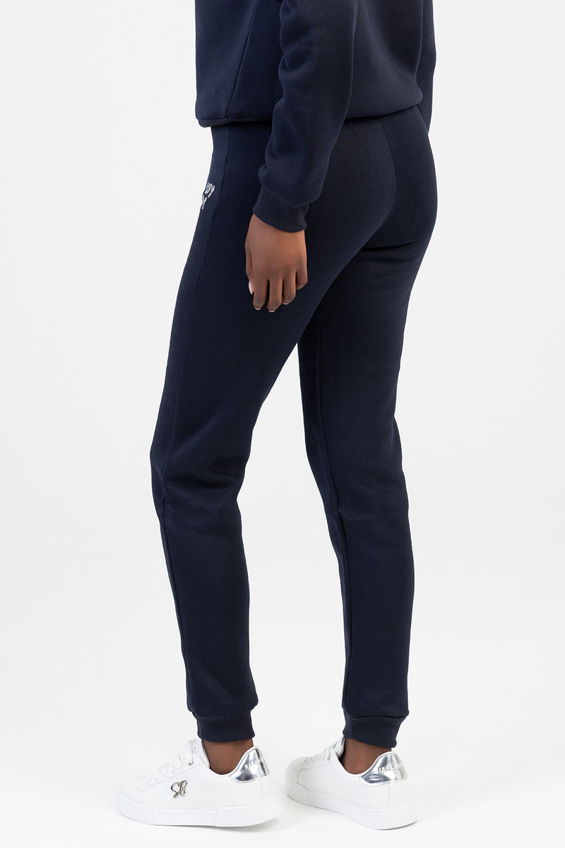 Hard To Forget Bling Detail Athleisure Tracksuit Pants - Navy