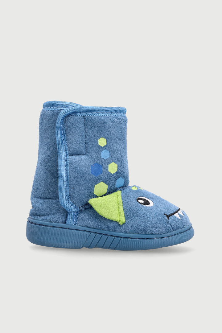 Pre-Boys Dino Slipper Boot - Blue
