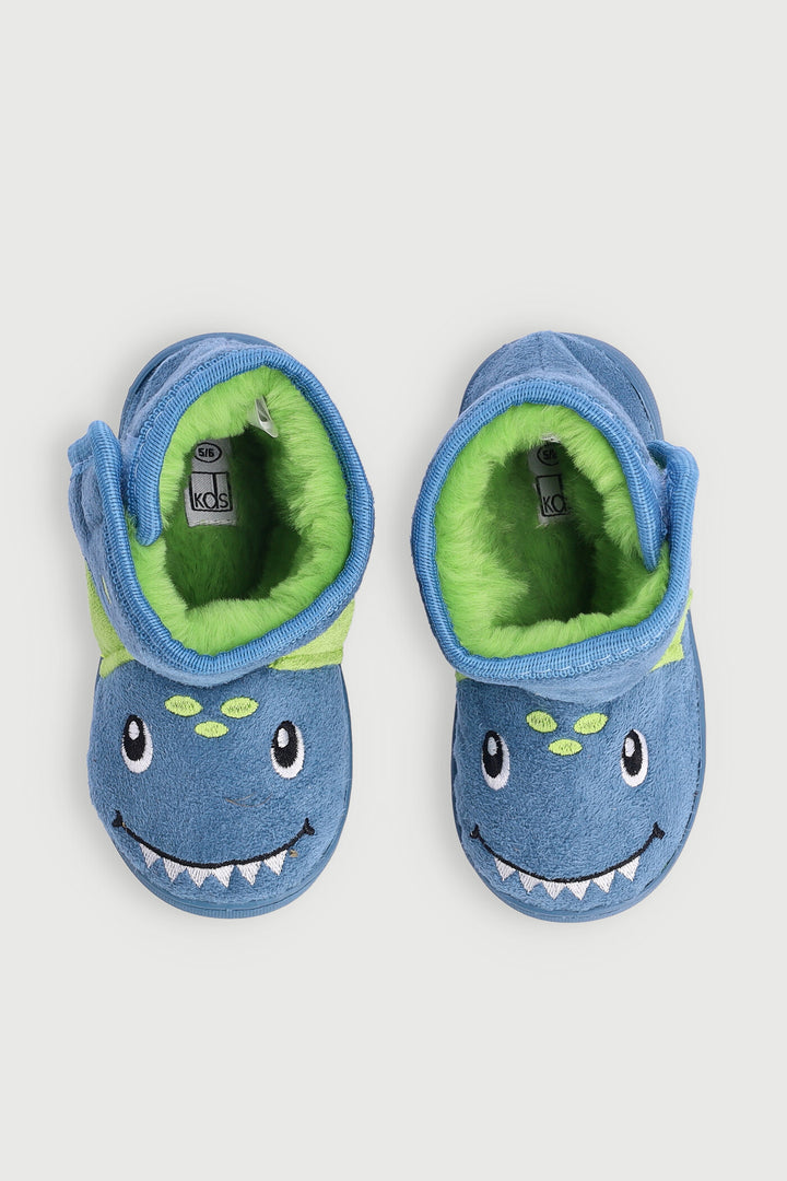 Pre-Boys Dino Slipper Boot - Blue