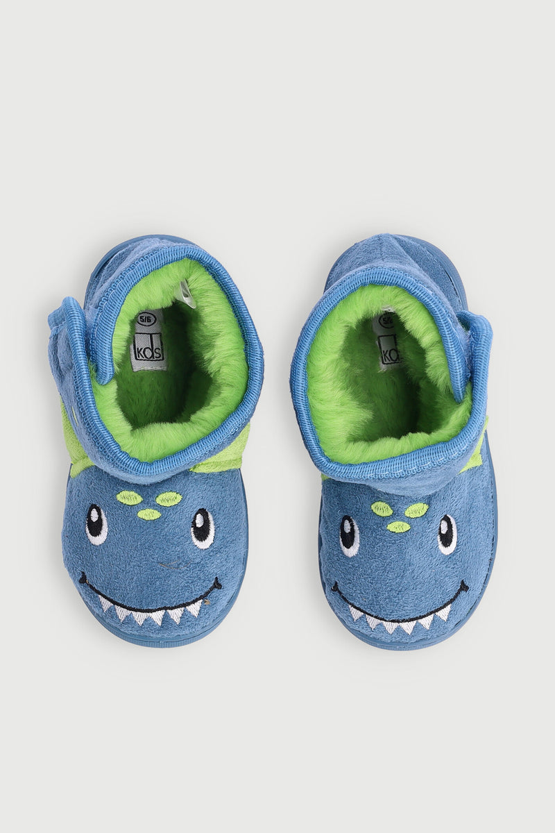 Pre-Boys Dino Slipper Boot - Blue
