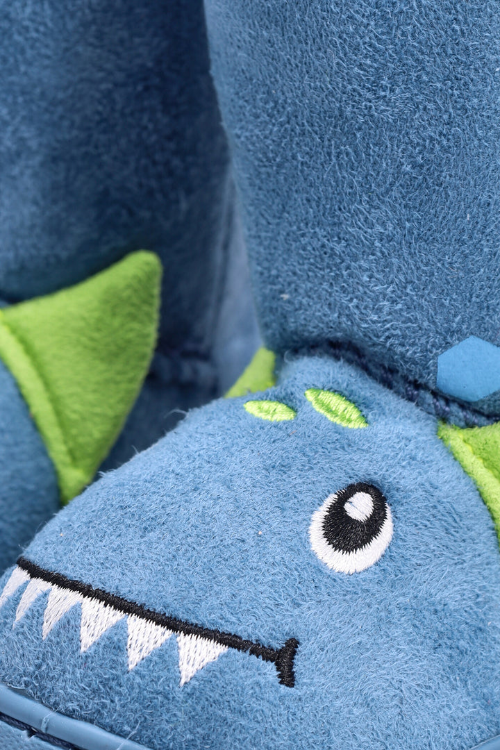 Pre-Boys Dino Slipper Boot - Blue