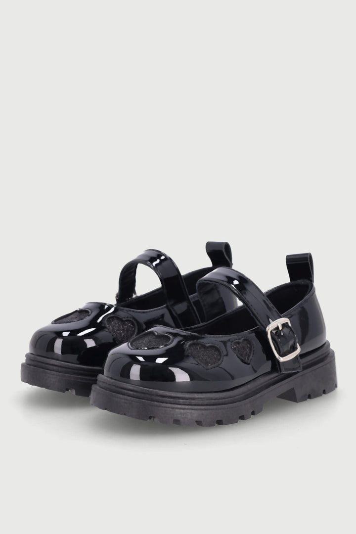 Pre-Girls Heart Maryjane Shoe - Black