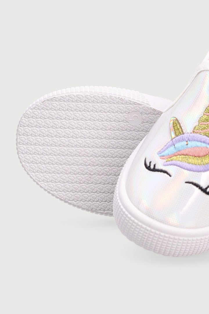 Baby Girls Unicorn Slip On Sneaker - White
