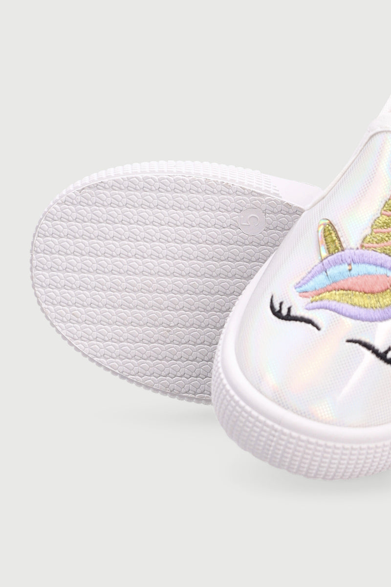Baby Girls Unicorn Slip On Sneaker - White