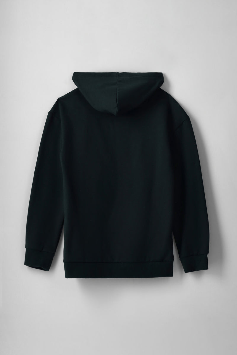 Boys Teddy Print Hoody - Green