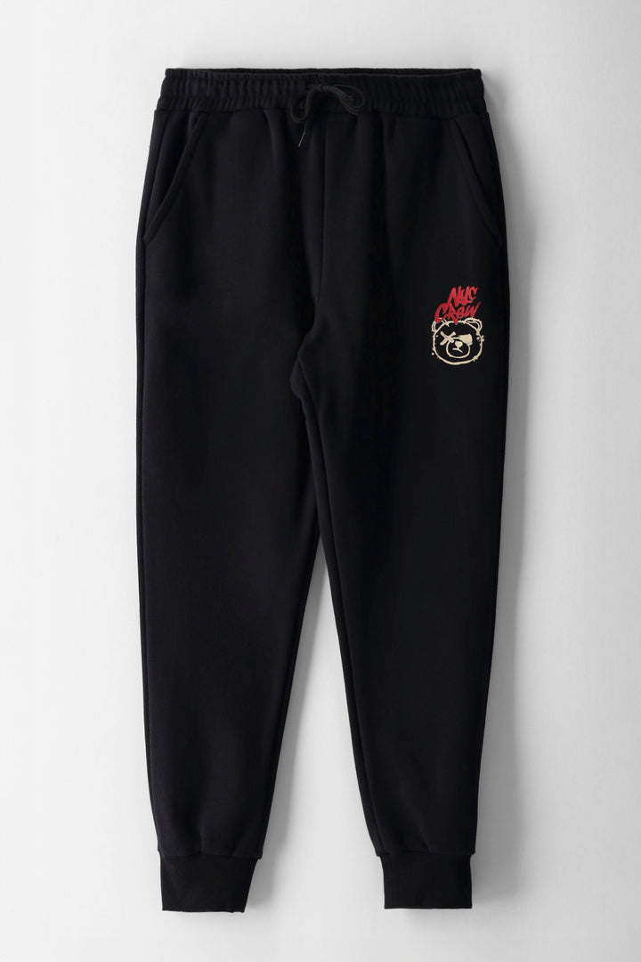 Boys Nyc Crew Print Jogger - Black