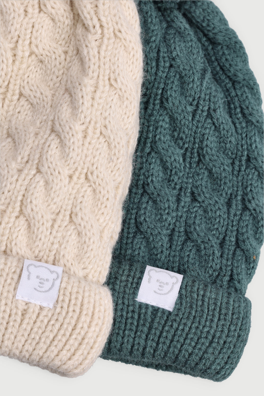 Baby Boys 2 Pack Pom Pom Beanie - Olive