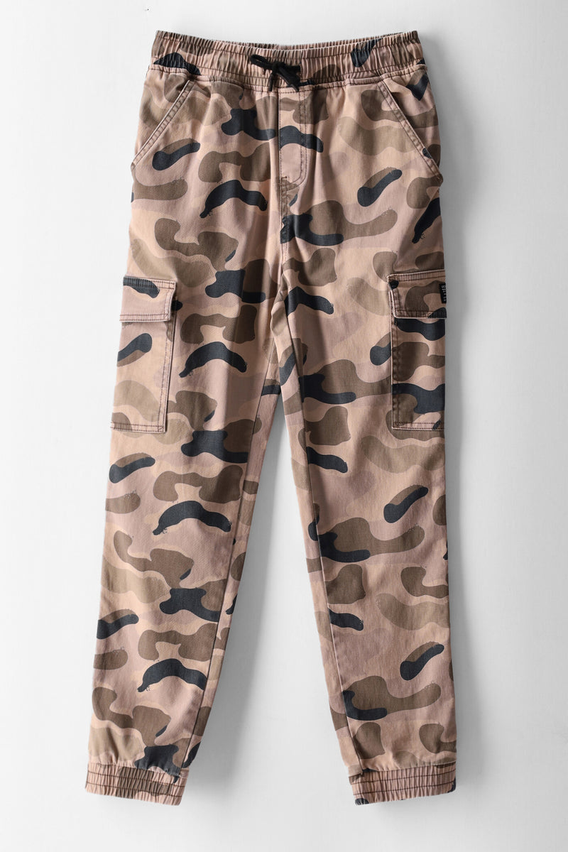 Boys Camo Cargo Jogger  - Brown