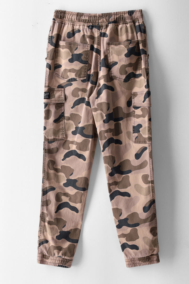 Boys Camo Cargo Jogger  - Brown