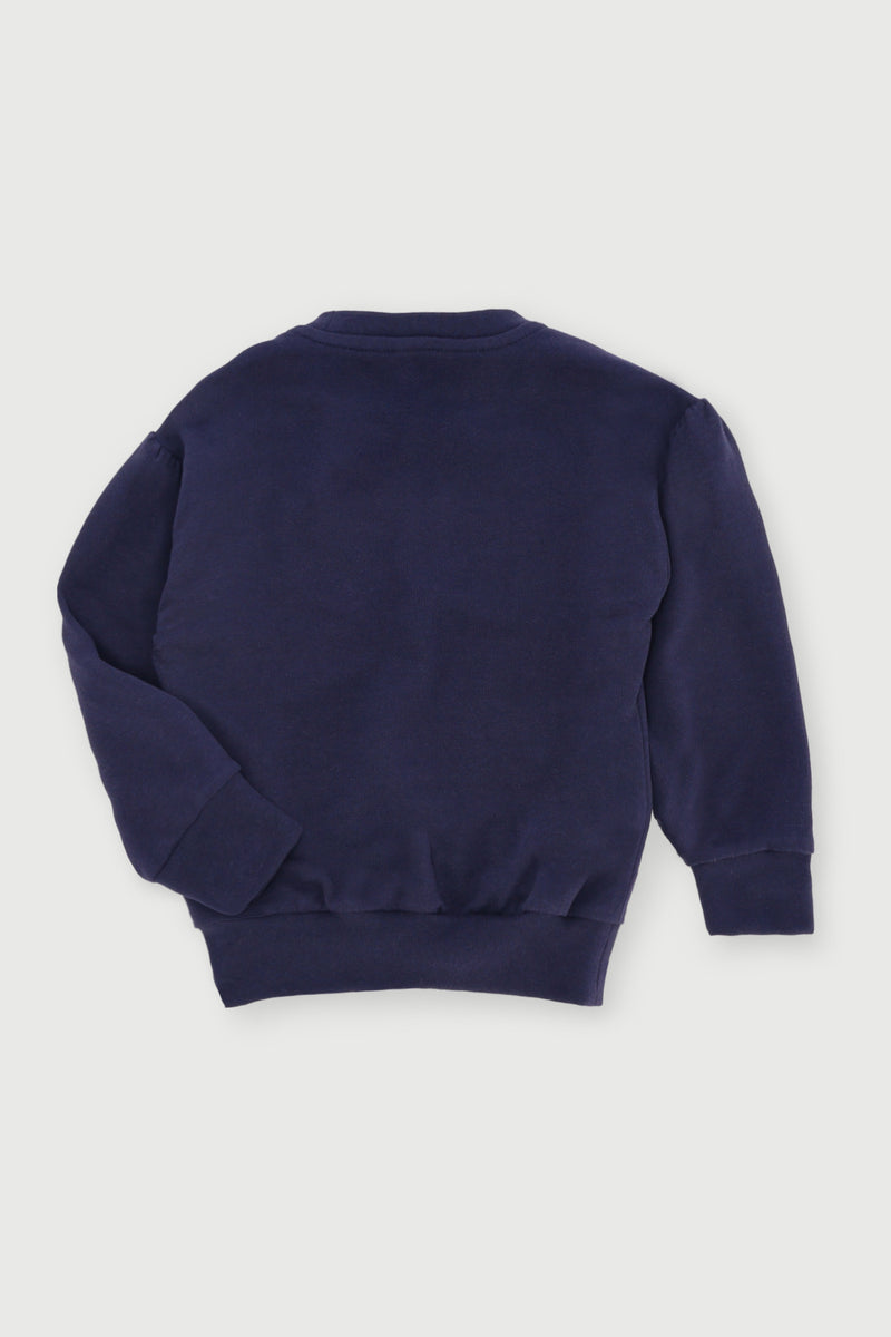Pre-Girls Always Unicorn Fleece Top - Navy