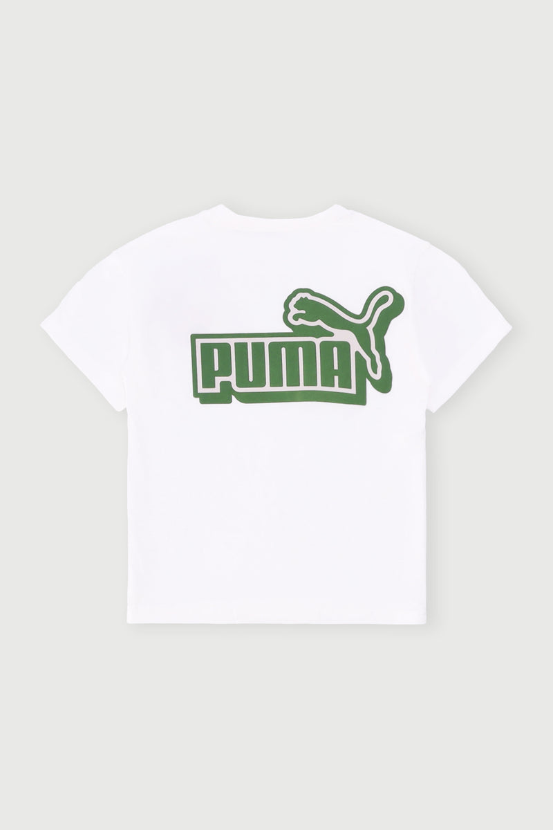 Pre-Boys Front Back Graphic Tee - White