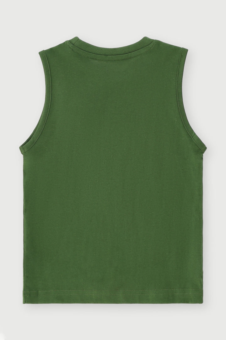 Pre-Boys Logo Essential Tank Top - Green