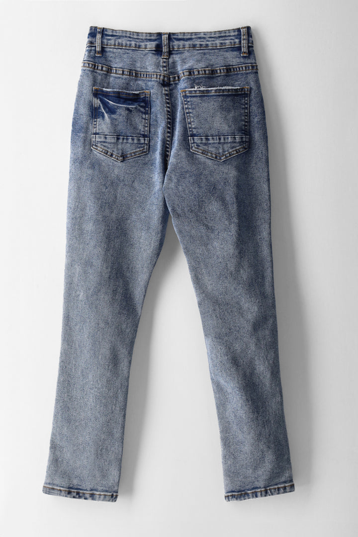 Boys Ripped Slim Jean - Acid Wash