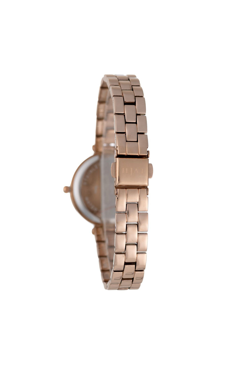30mm Stone Case Metal Band Watch - Rose Gold