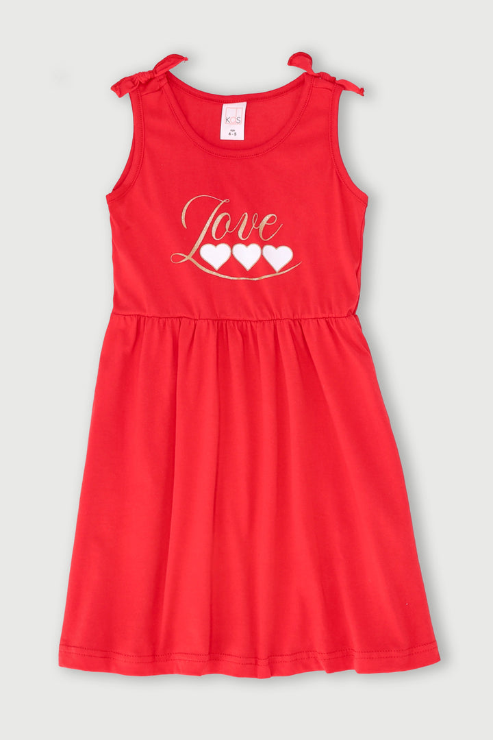 Pre-Girls Love Dress - Red