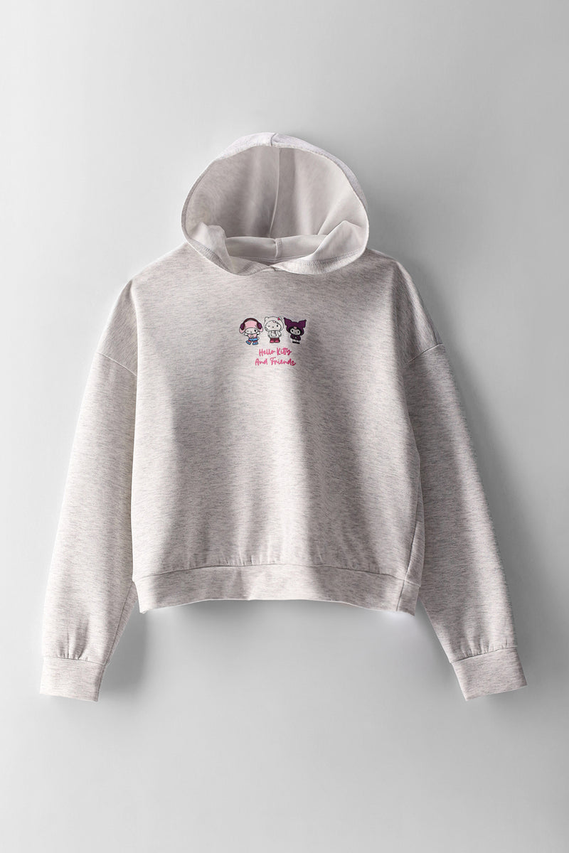 Girls Hello Kitty & Friends Hoody - Ice Grey