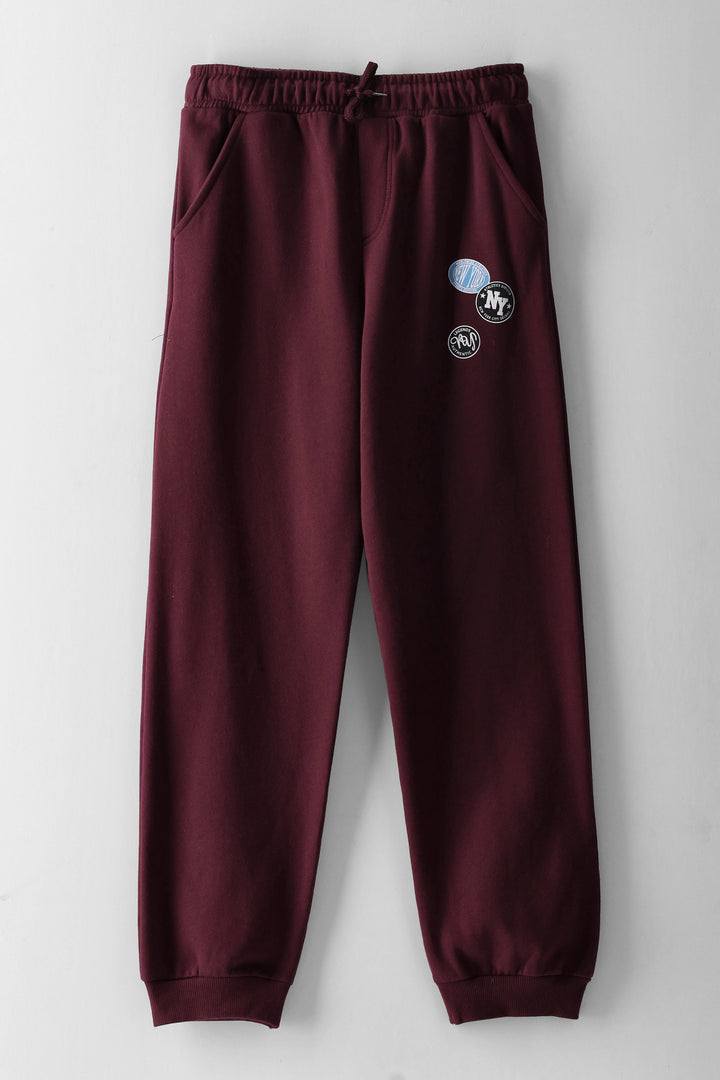 Boys Athletics Print Jogger - Maroon