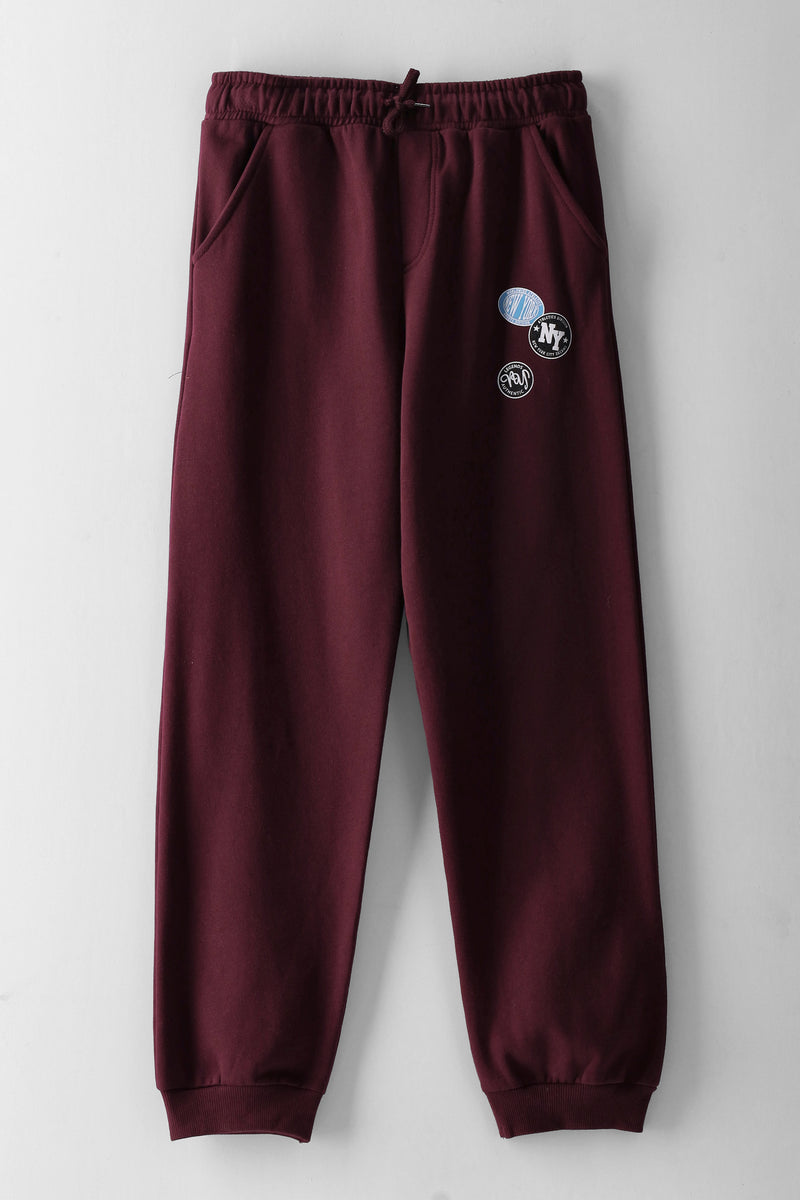 Boys Athletics Print Jogger - Maroon