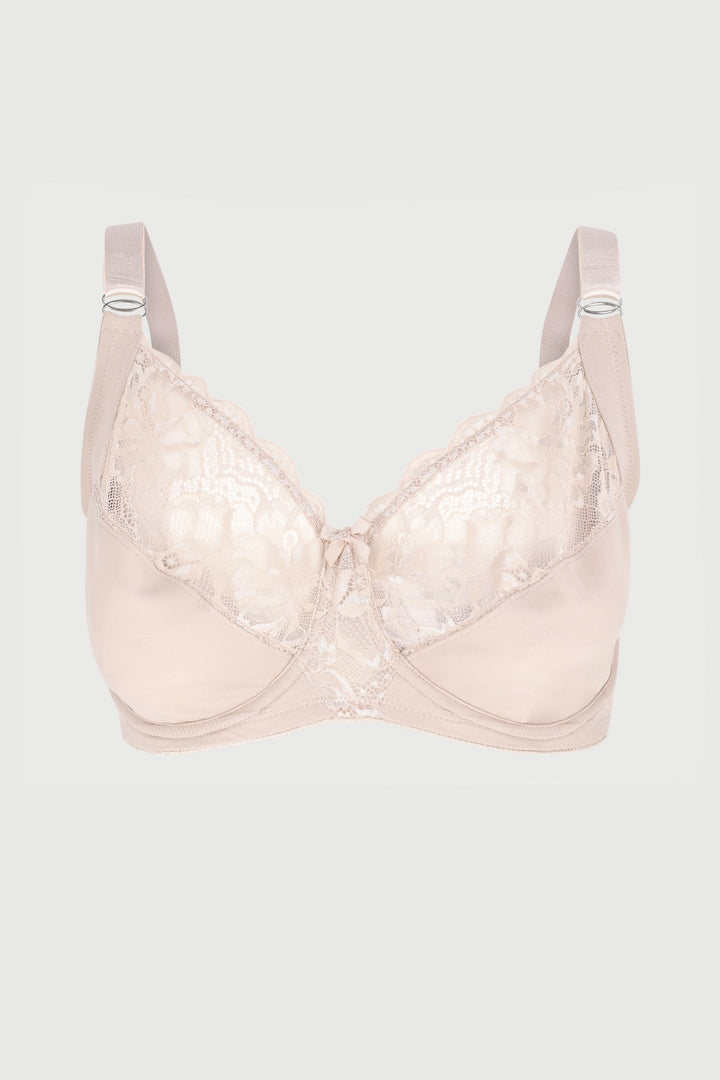Full Figure Minimzer Underwire Bra - Beige