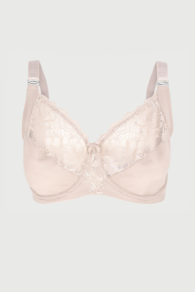Full Figure Minimzer Underwire Bra - Beige