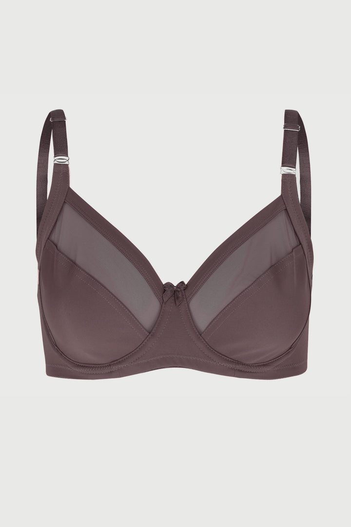 Matt & Sheer Underwire Bra - Mocha