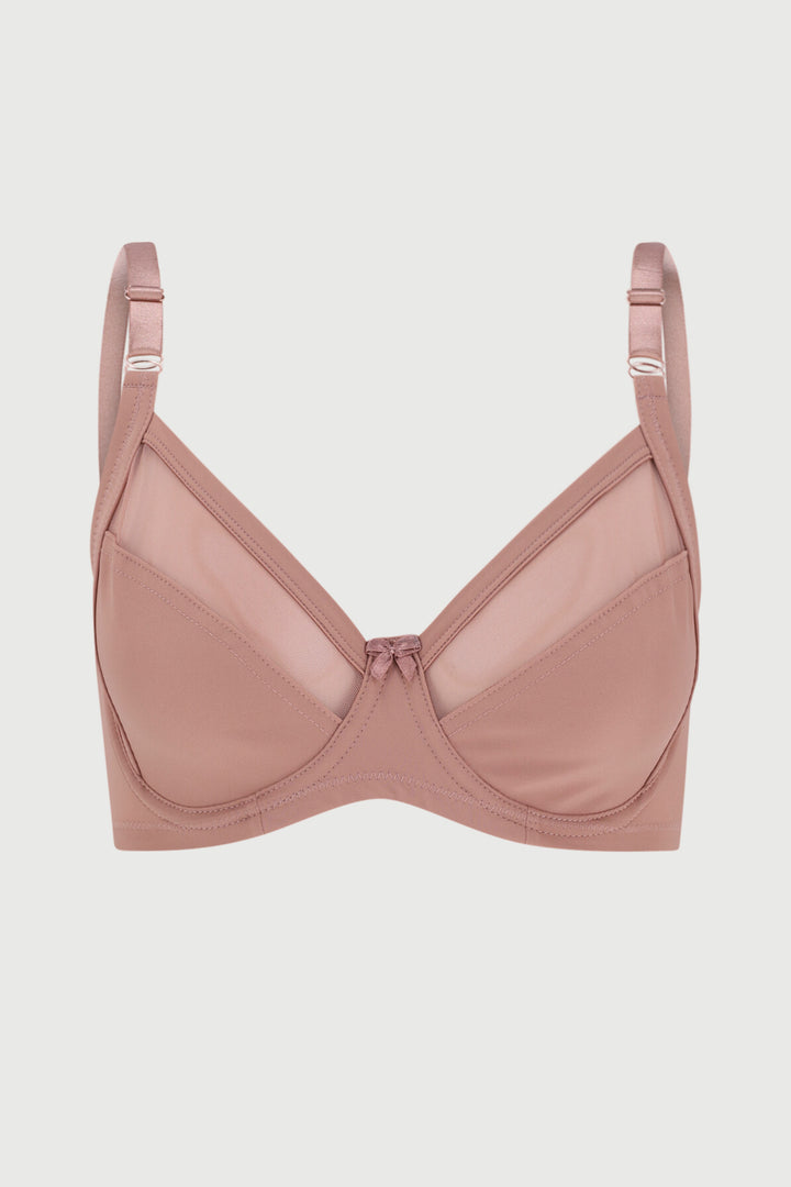 Matte & Sheer Underwire Bra - Cinnamon