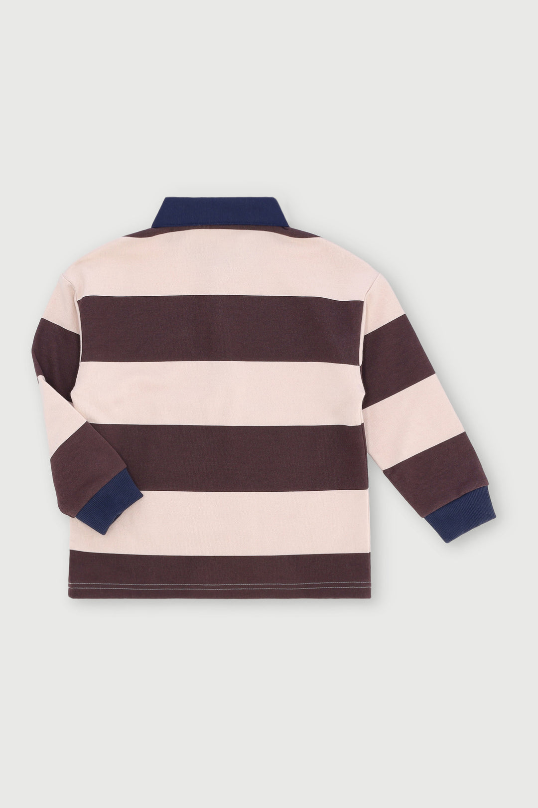Pre-Boys Long Sleeve Rugby Striped Pullover - Mahogany