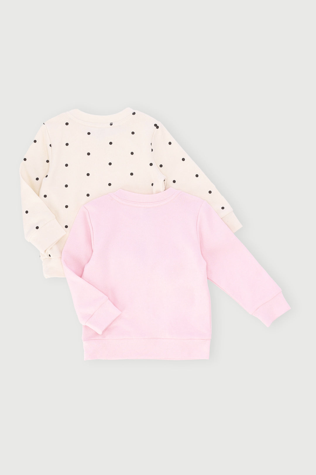Baby Girls 2 Pack Butterfly Polka Dot Sweat Top - Pink