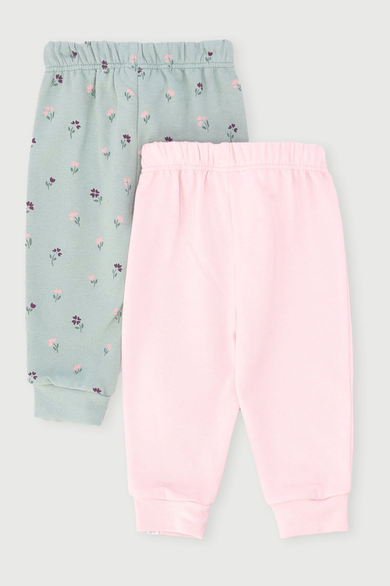 Baby Girls 2 Pack Ditsy Jogger - Sage