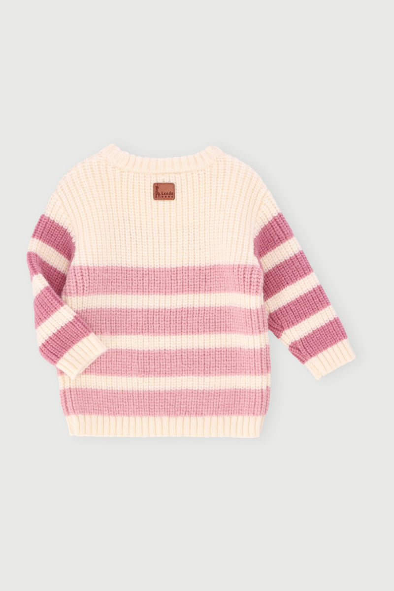 Keedo Baby Girls Knit Embellished Pullover - Cream